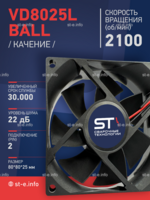 Вентилятор  VD8025L Ball (качения) 24V - st-e.info - Одинцово