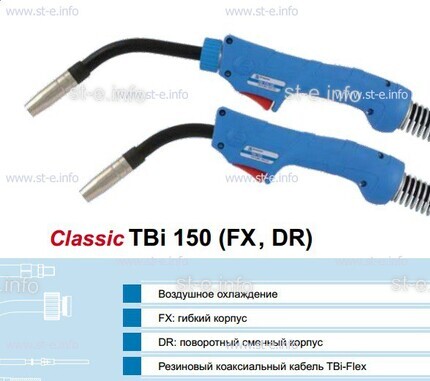 Горелка для полуавтоматической сварки TBi 240-blue-ESG, длина 3 метра - st-e.info - Одинцово